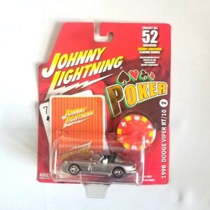 2005 Johnny Lightning "Poker" 1:64 Diecast #2 1998 Silver Dodge Viper RT/10 Car